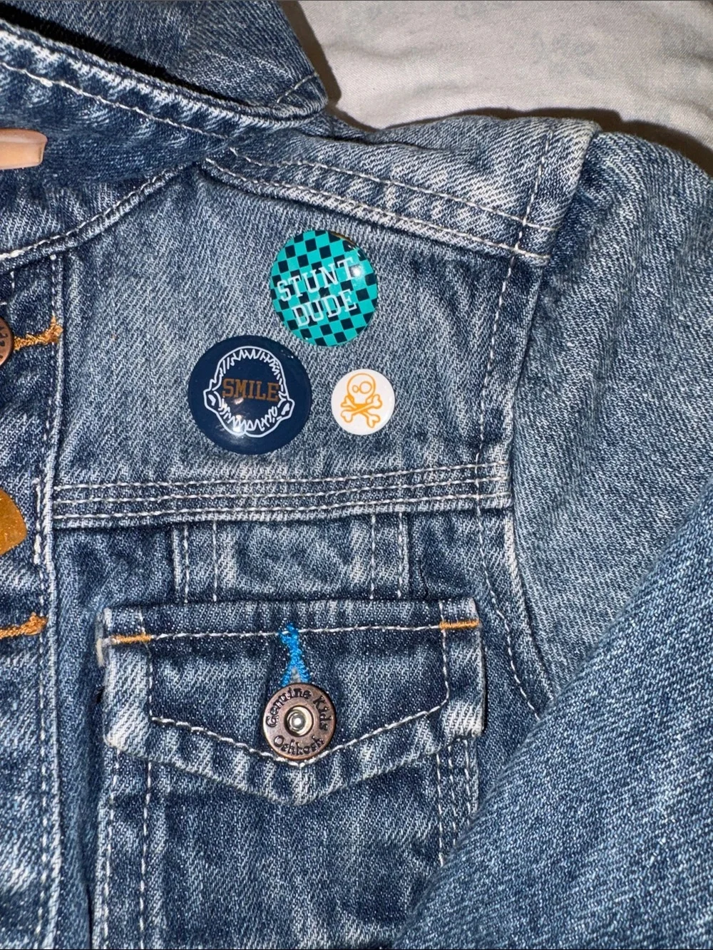OshKosh Genuine Kids Denim Jacket - Blue 100% Cotton Size 12 Mths